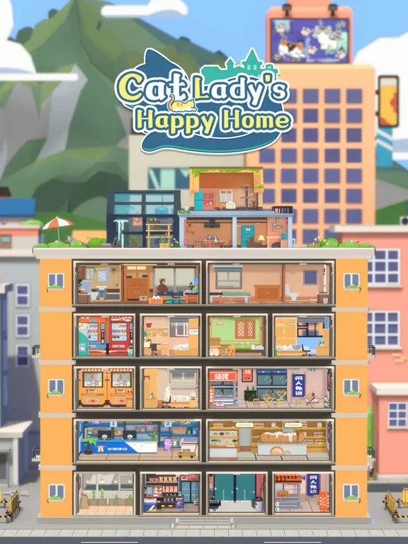 Tangkapan skrin Cat Lady's Happy Home iPad 
