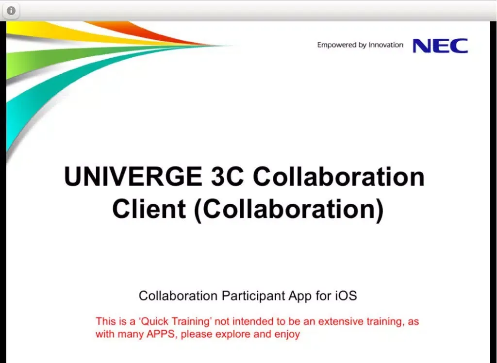 تصاویر UNIVERGE 3C Collaboration Client iPad 