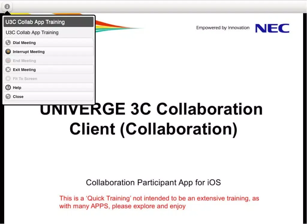 تصاویر UNIVERGE 3C Collaboration Client iPad 