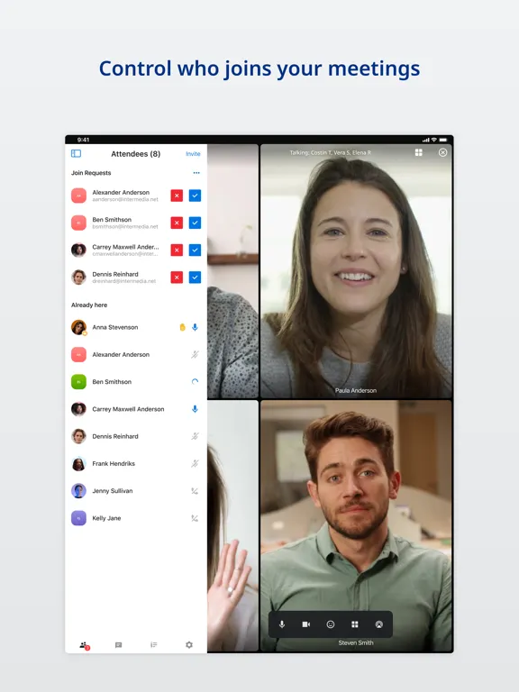 UNIVERGE BLUE™ MEET iPad  Ekran Görüntüleri