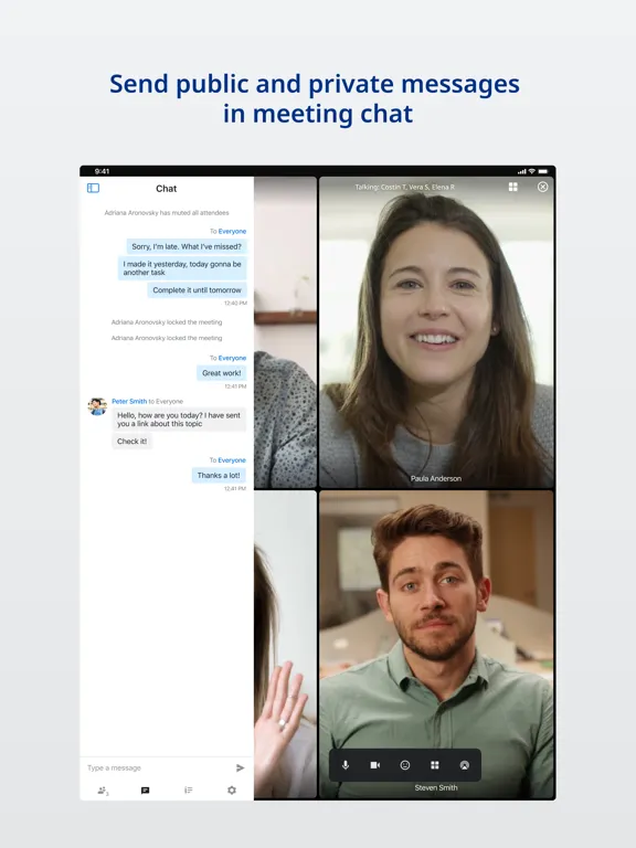 UNIVERGE BLUE™ MEET iPad  Ekran Görüntüleri
