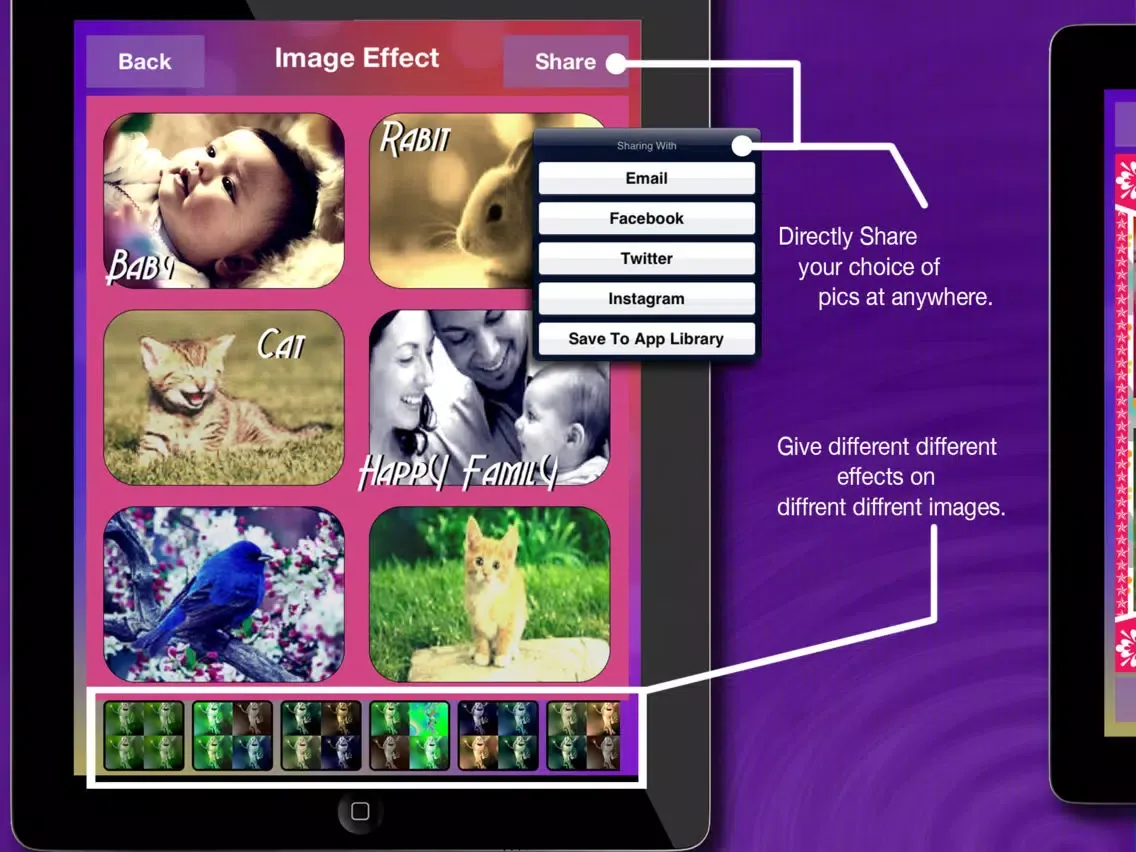 Pic Booth - Photo Collage + Picture Frame editor and borders with hd background for Facebook,instagram,Tumblr free iPad Screenshots