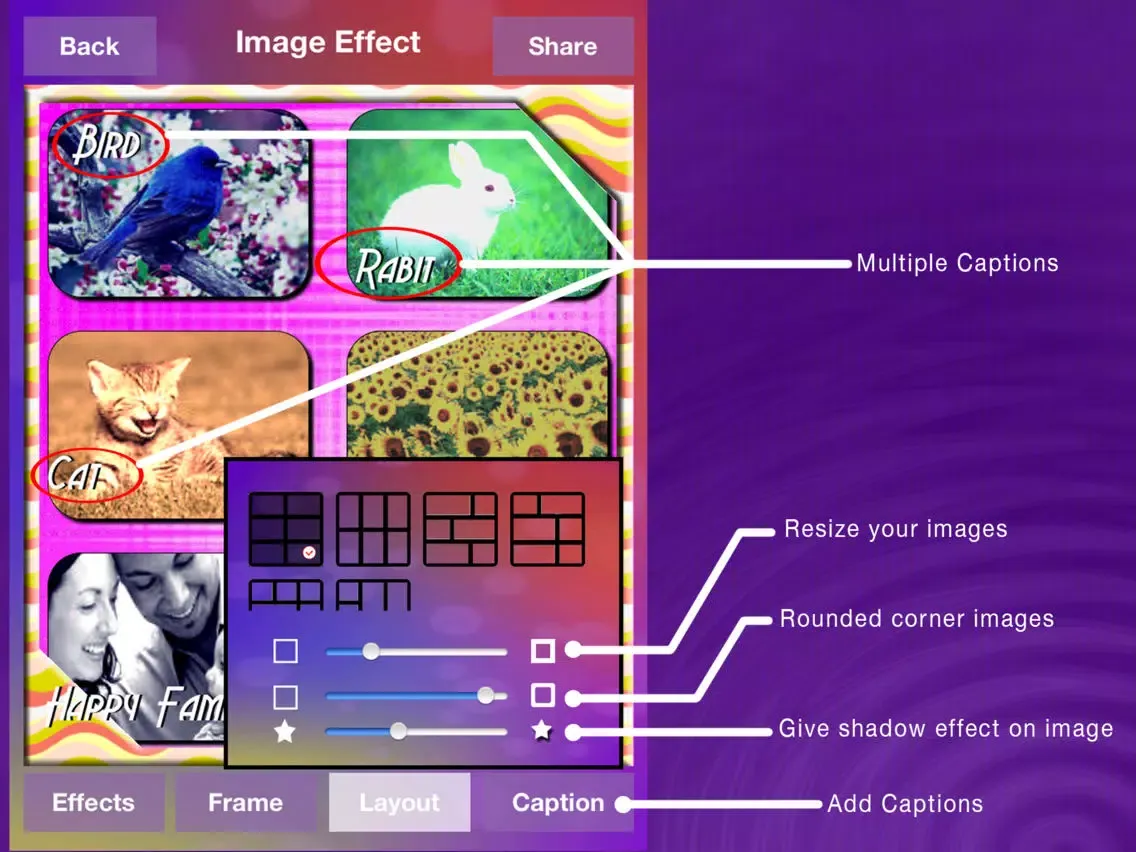 Pic Booth - Photo Collage + Picture Frame editor and borders with hd background for Facebook,instagram,Tumblr free iPad Screenshots