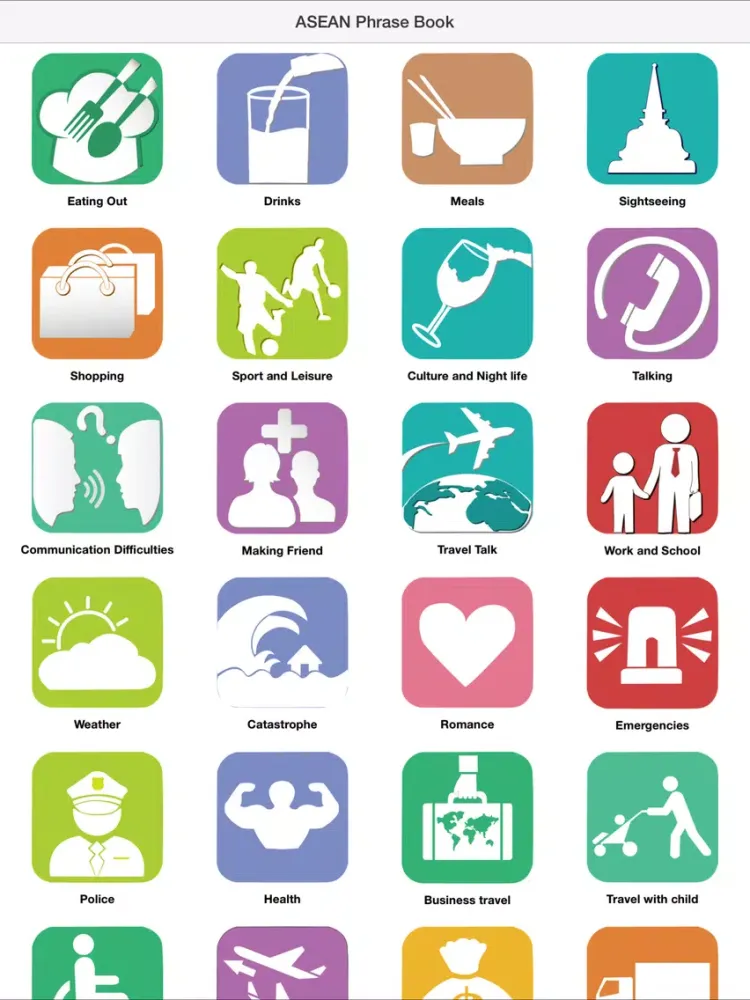Ảnh chụp màn hình của ASEAN Phrase Book iPad 