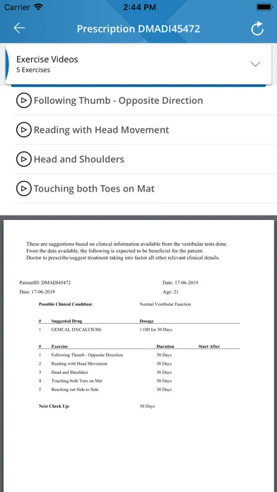 Zrzuty ekranu NeuroEquilibrium Doctor App