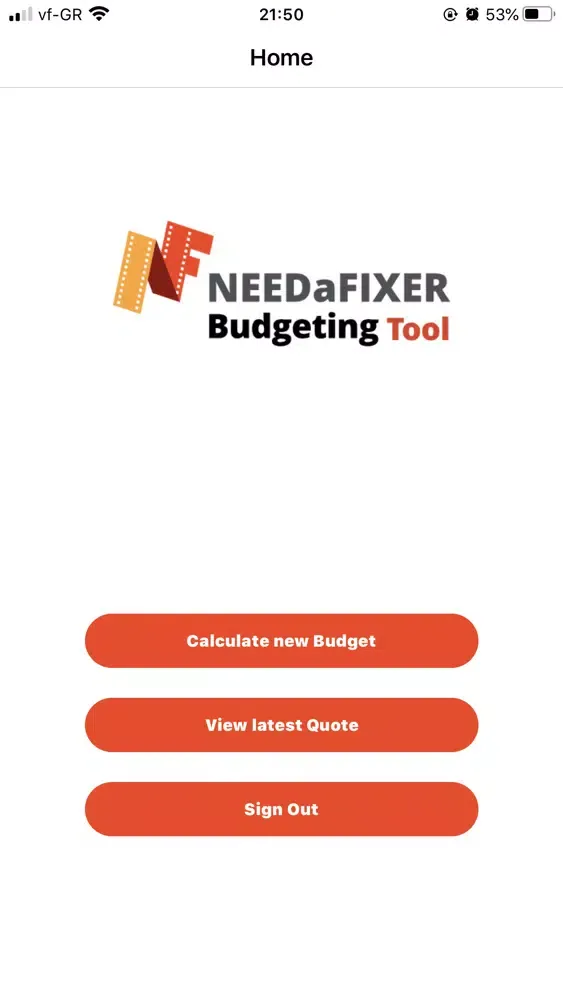 Tangkapan layar Budgeting Tool