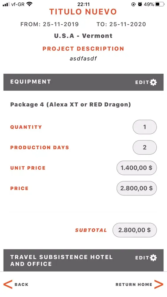 Tangkapan layar Budgeting Tool