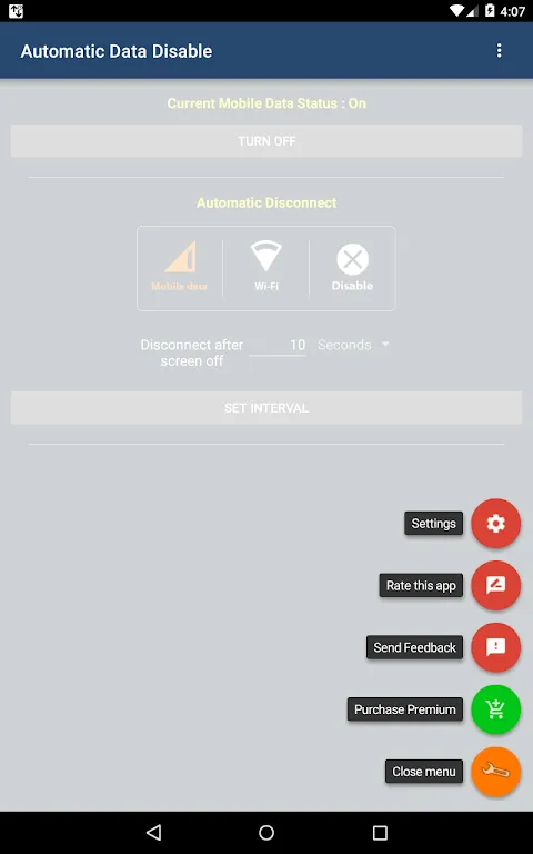 Скриншоты Automatic Data Disable