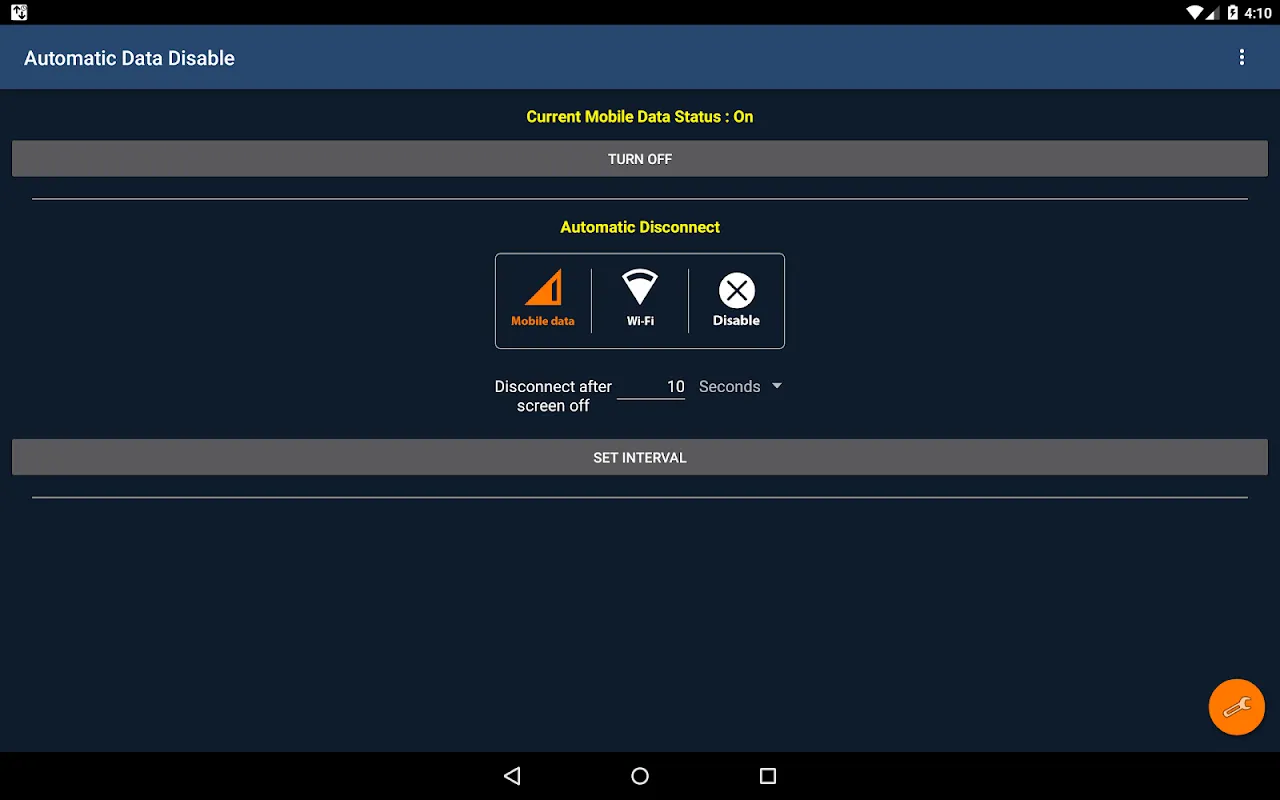 Скриншоты Automatic Data Disable