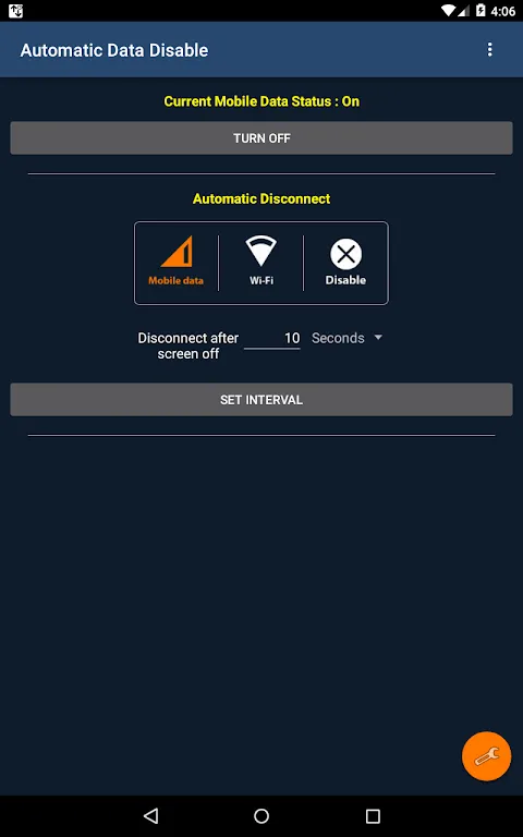 Скриншоты Automatic Data Disable
