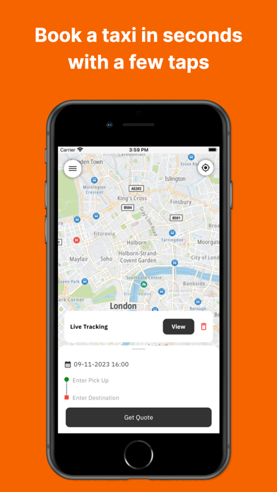 Cabcher Booking Screenshots