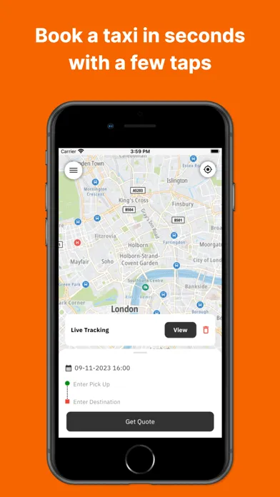 Cabcher Booking Screenshots