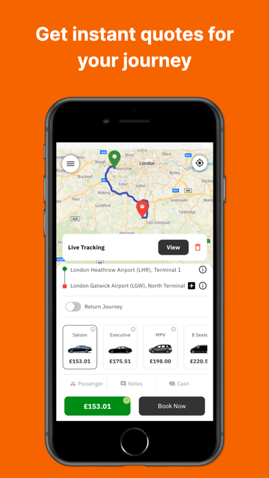 Cabcher Booking Screenshots