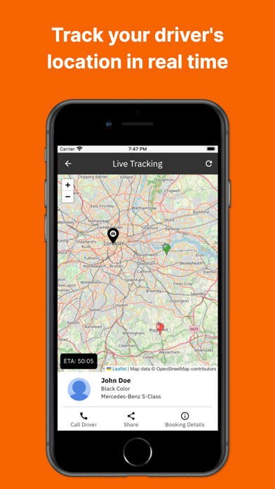 Cabcher Booking Screenshots