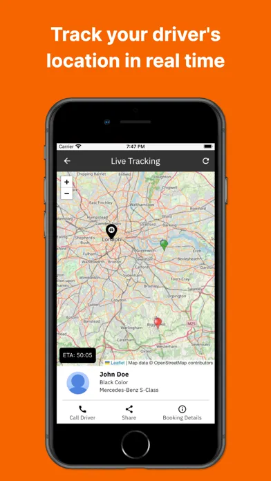Cabcher Booking Screenshots