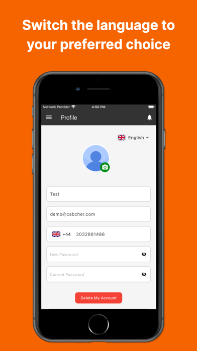 Cabcher Booking Screenshots