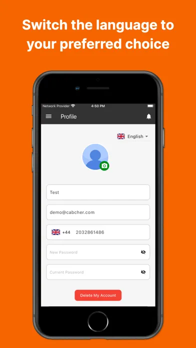 Cabcher Booking Screenshots