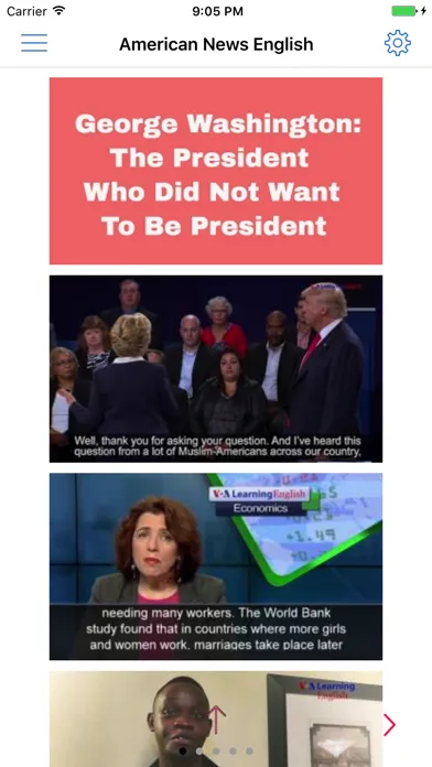 Capturas de tela do English in the News