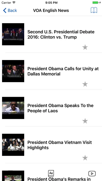 Capturas de tela do English in the News