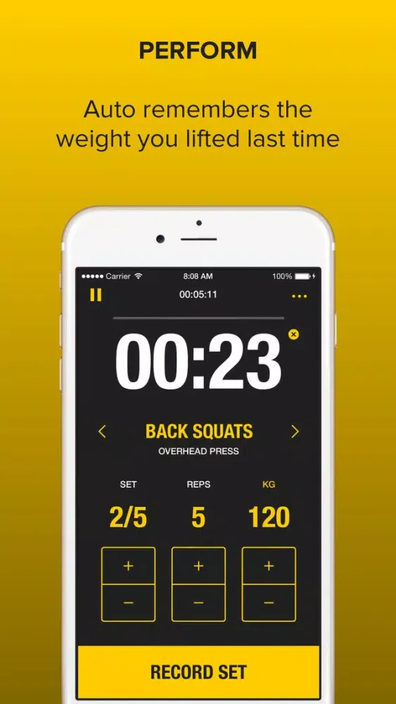Strongr: Training Log for Weight Lifting and Strength Workouts スクリーンショット