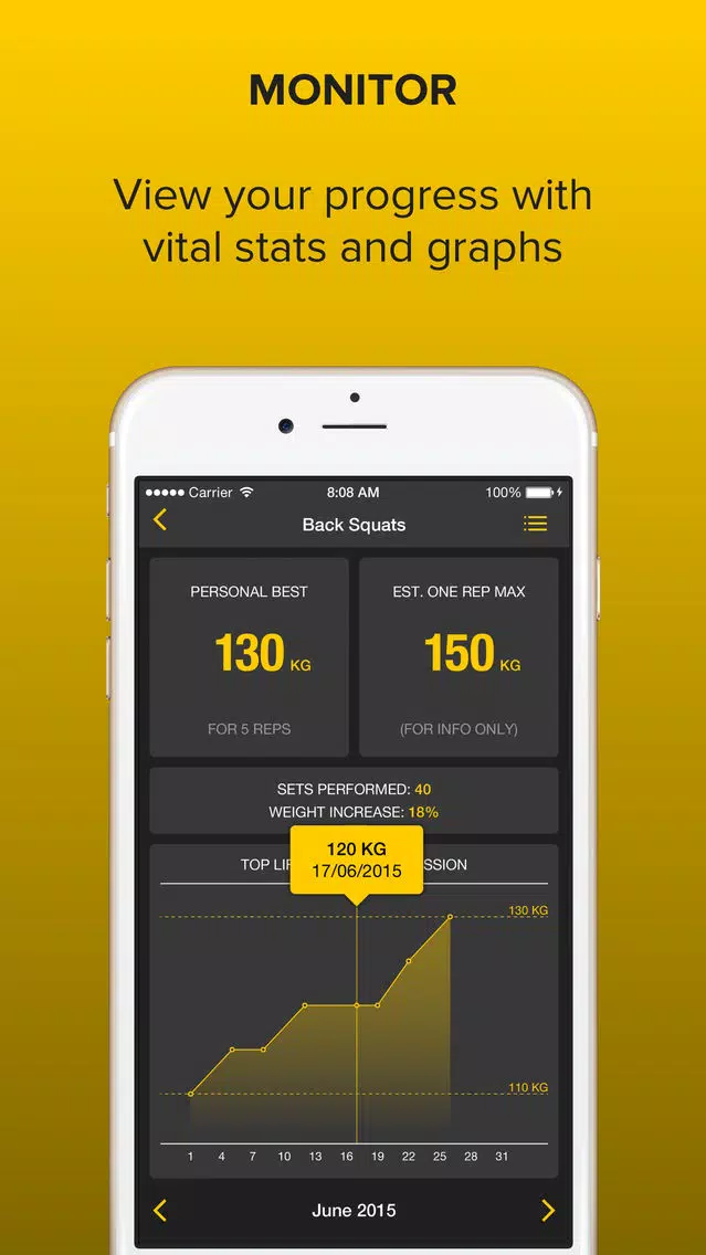 Zrzuty ekranu Strongr: Training Log for Weight Lifting and Strength Workouts