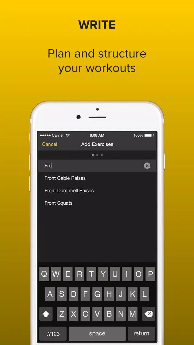 Zrzuty ekranu Strongr: Training Log for Weight Lifting and Strength Workouts