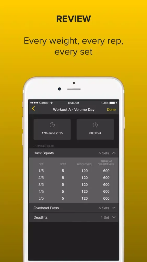 Strongr: Training Log for Weight Lifting and Strength Workouts スクリーンショット