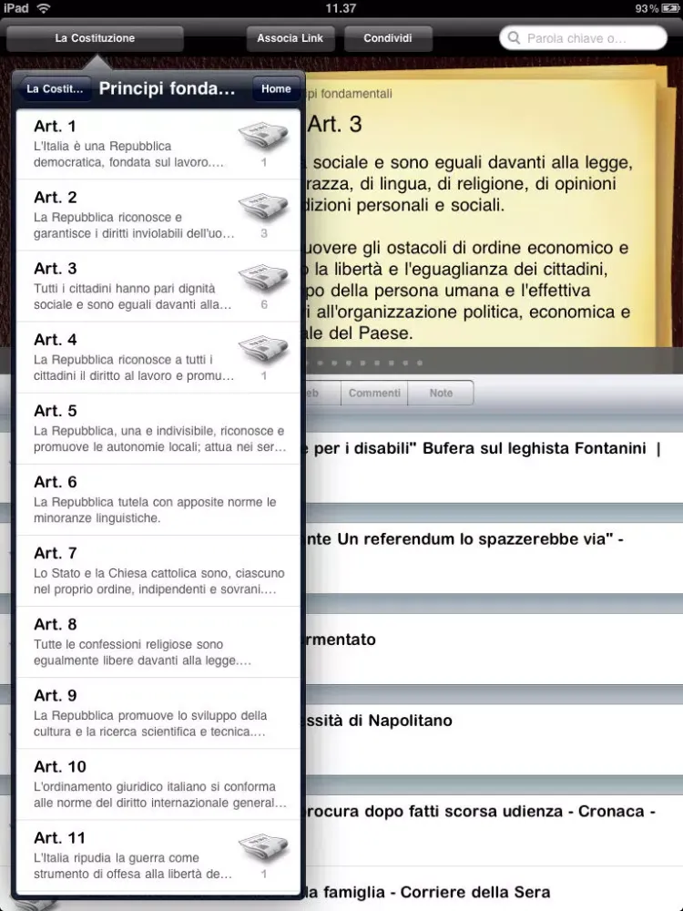 تصاویر Costituzione In The News iPad 