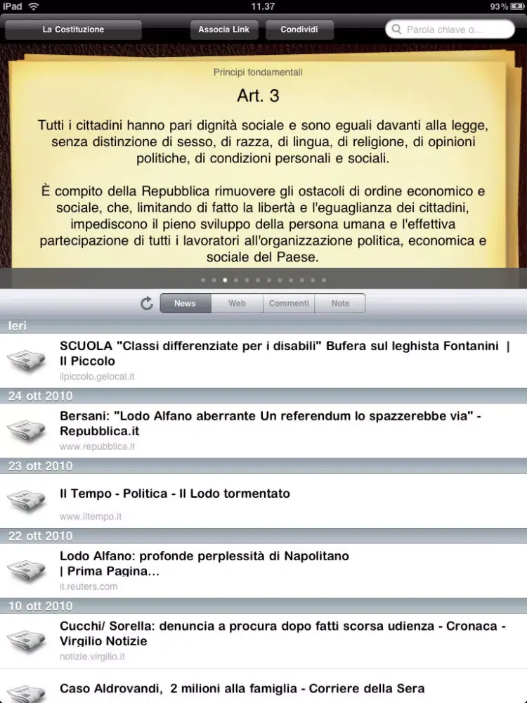 تصاویر Costituzione In The News iPad 