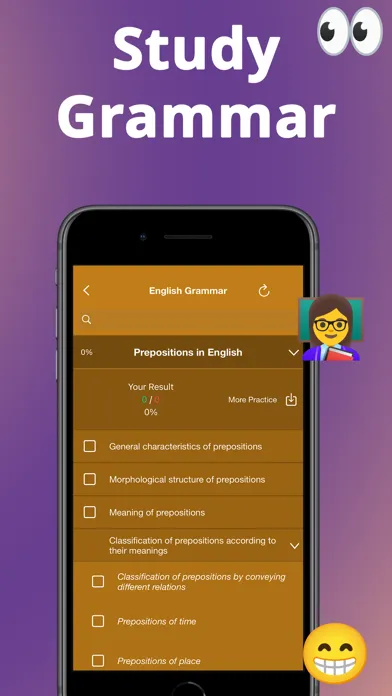 Zrzuty ekranu English Grammar: Prepositions