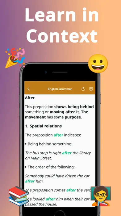 Zrzuty ekranu English Grammar: Prepositions