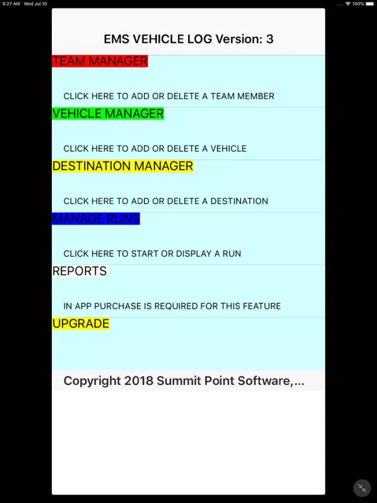 Captures d'écran de EMS Vehicle/Destination Log iPad 