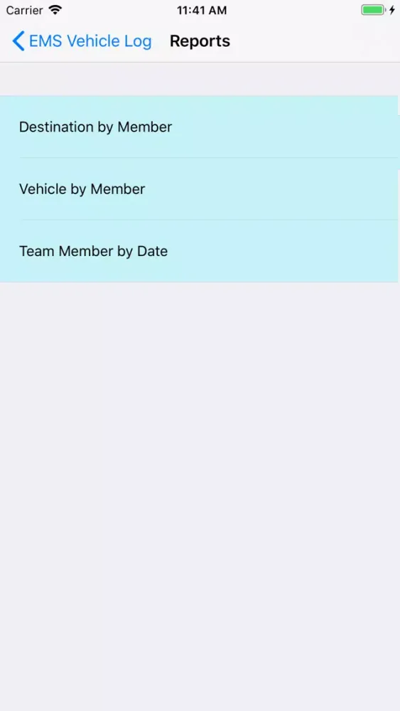 Captures d'écran de EMS Vehicle/Destination Log