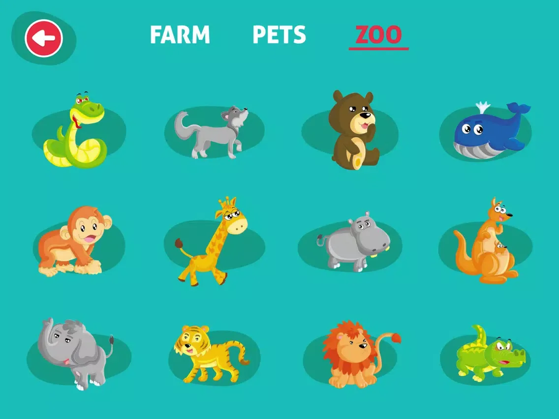 ภาพหน้าจอของ Cute Animals - Learn Animal Sounds, Noises & Names iPad 