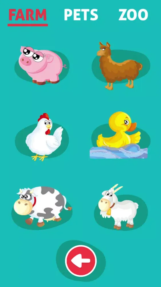 ภาพหน้าจอของ Cute Animals - Learn Animal Sounds, Noises & Names