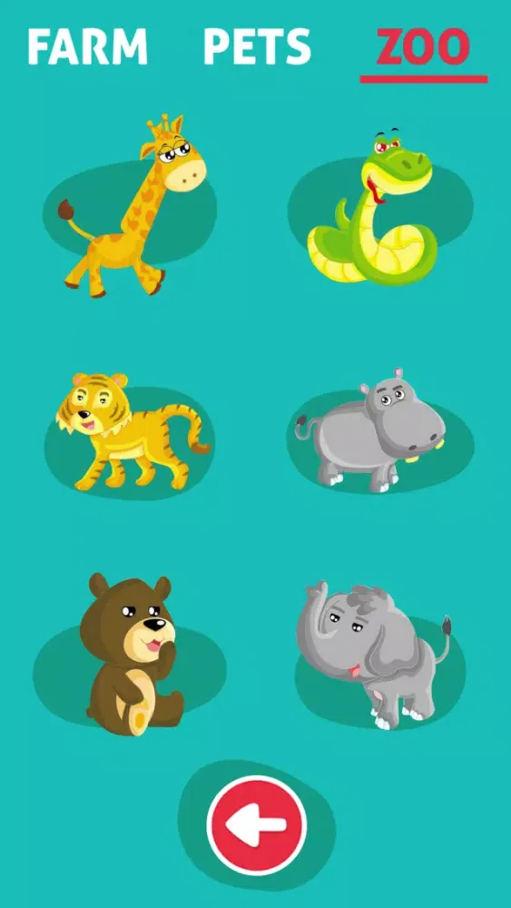 ภาพหน้าจอของ Cute Animals - Learn Animal Sounds, Noises & Names