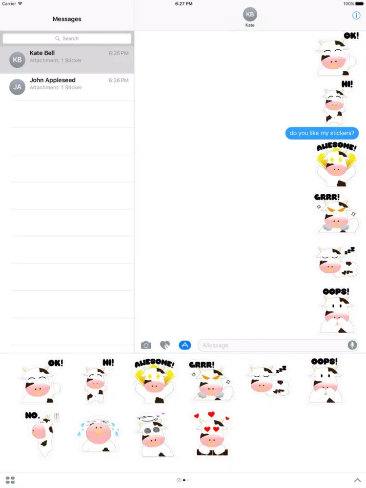 تصاویر Mooo Stickers Pack iPad 