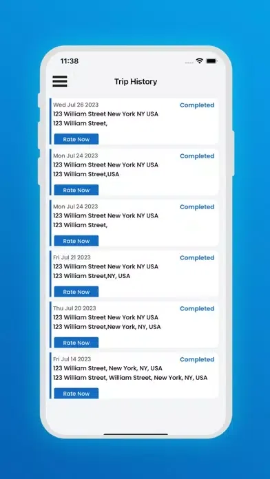 Tangkapan layar NEMT Dispatch Customer V1