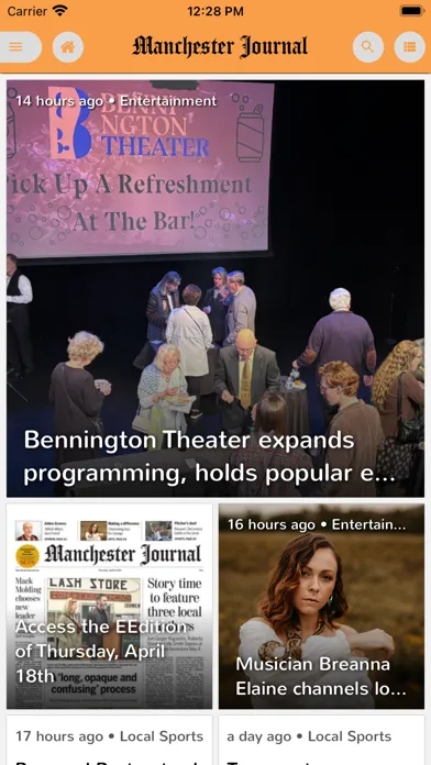 Capturas de tela do Manchester Journal