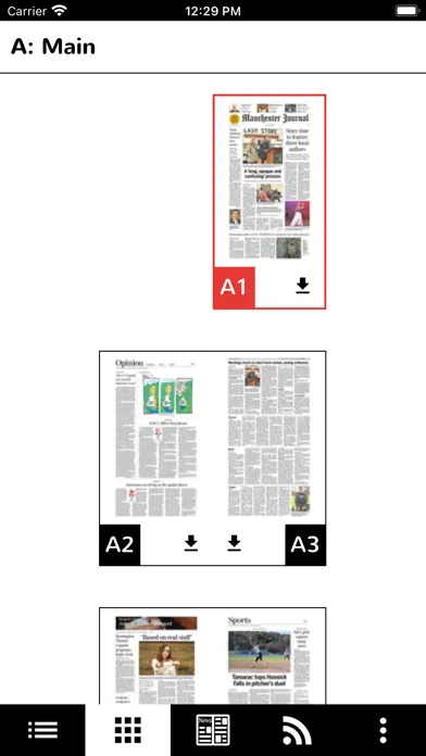 Capturas de tela do Manchester Journal