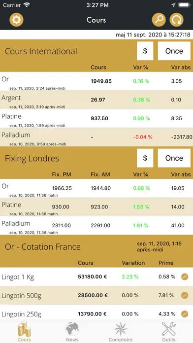 Cours de l'or - gold.fr应用截图