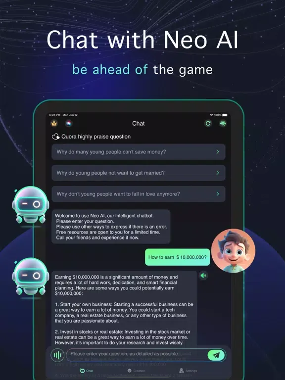 Screenshot di Neo AI - AI CHAT Writing Robot iPad 