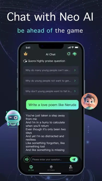 Screenshot di Neo AI - AI CHAT Writing Robot
