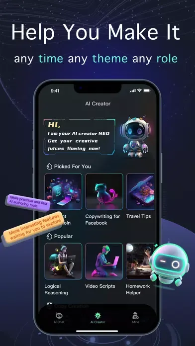 Screenshot di Neo AI - AI CHAT Writing Robot