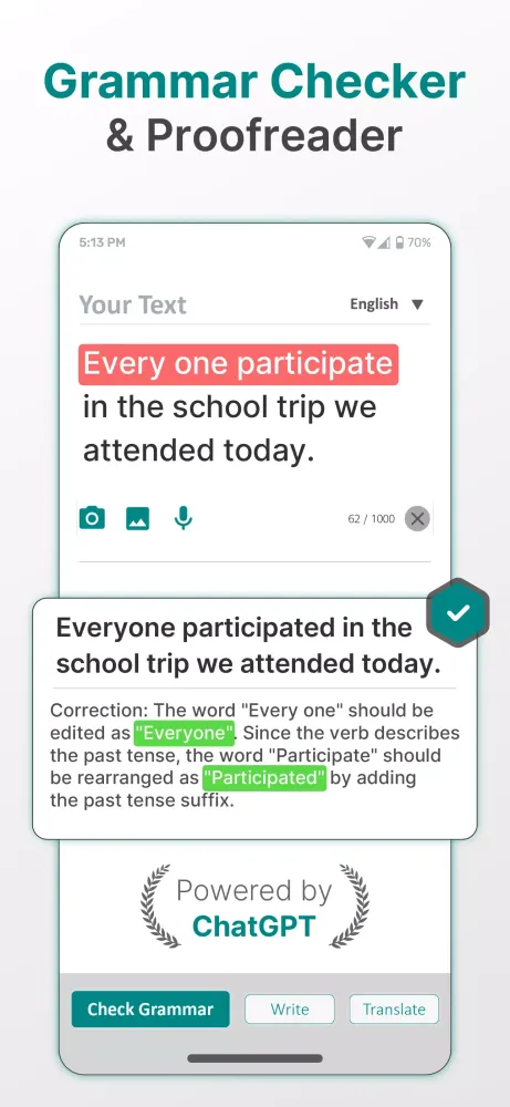 Grammar Check AI, Spell: Fixy应用截图