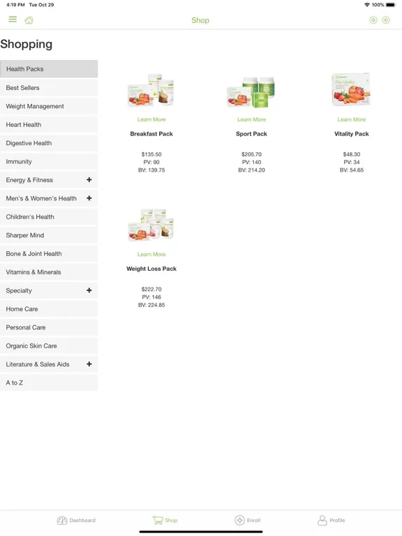 NeoLife Backoffice iPad  Ekran Görüntüleri