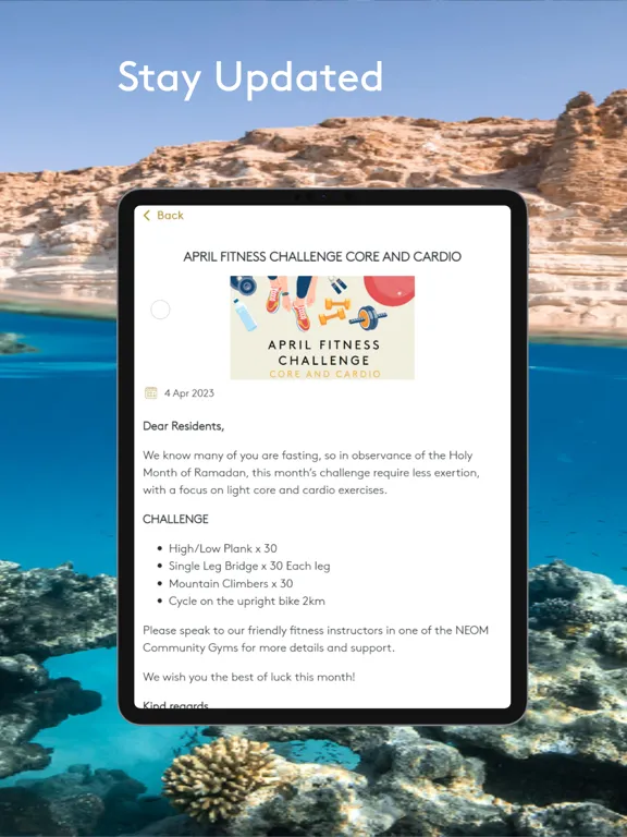 NEOM Community Life iPad  سکرین شاٹس