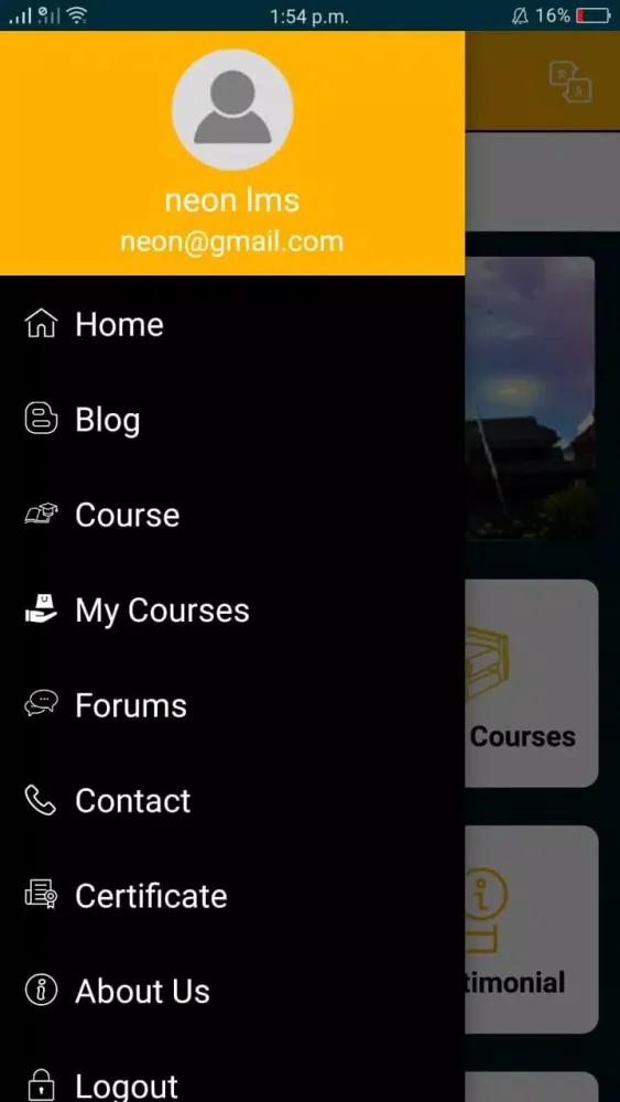 ภาพหน้าจอของ Neon Lms