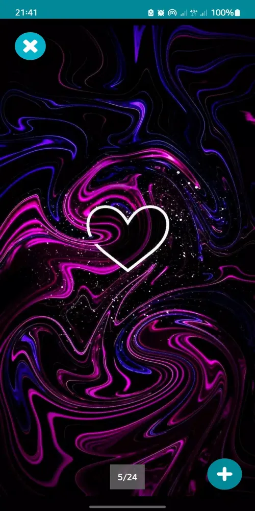 Sparkling Neon Heart Wallpaper 스크린샷