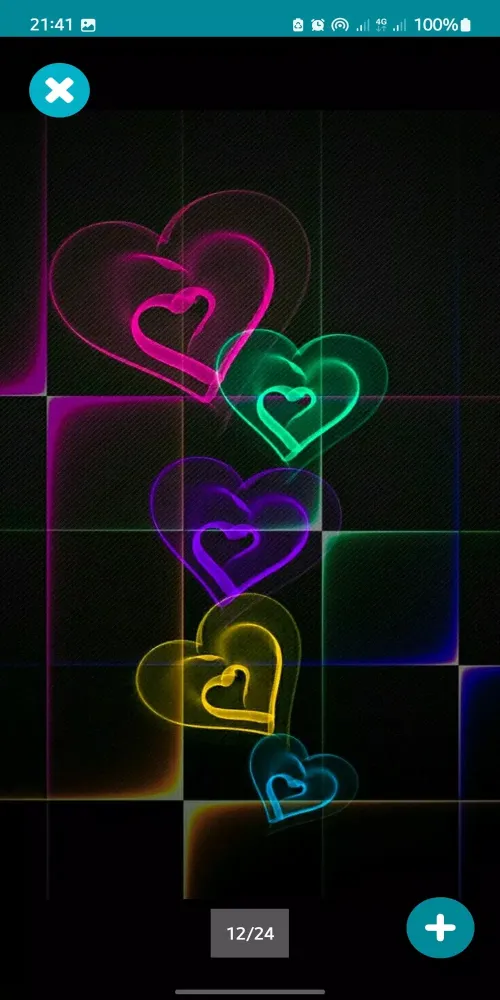Sparkling Neon Heart Wallpaper 스크린샷